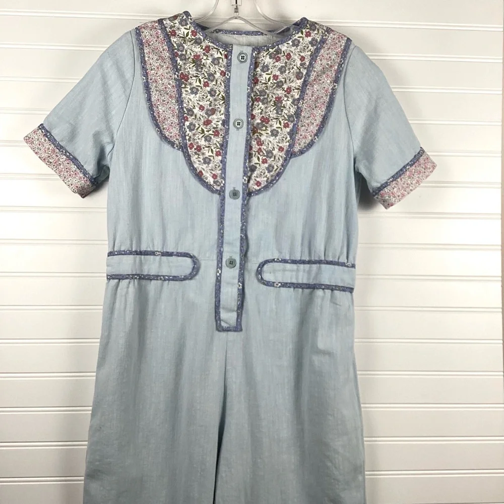 Zara NWT Girls YOKE DETAIL Floral PATCHWORK Jumpsuit Size S(13-14years old)